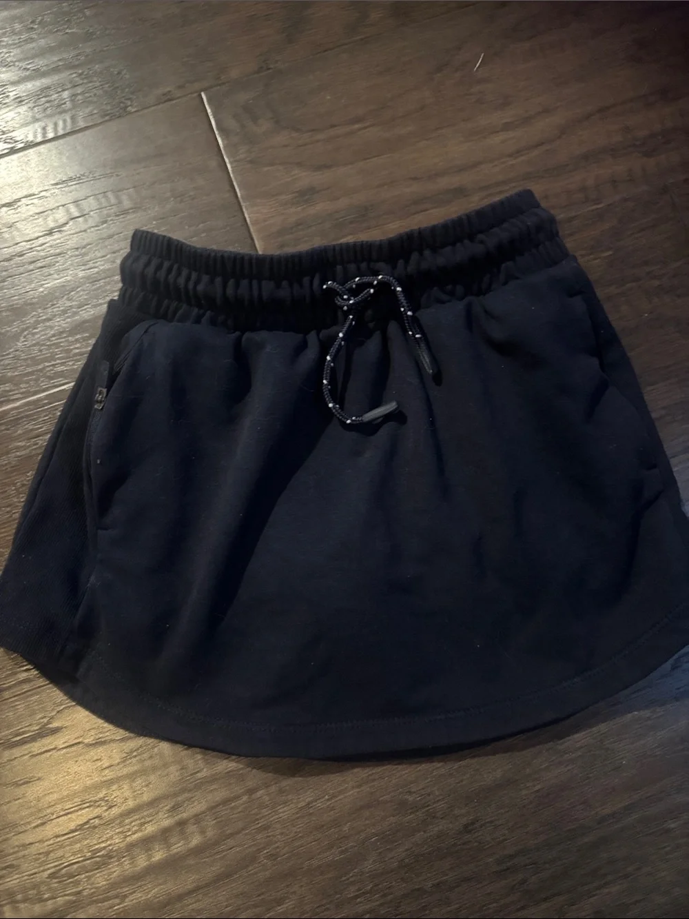 Athleta Black Drawstring Mini Skirt